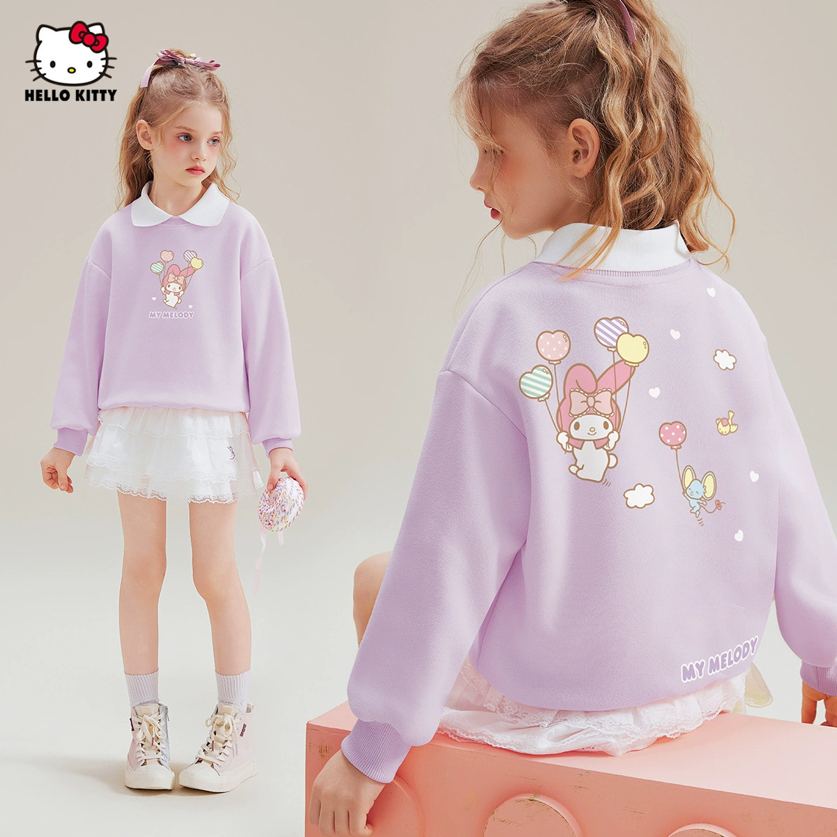 HelloKitty девушка Мелоди ip свитера с принтом 2025 новый повседневный удобный иностранный топ