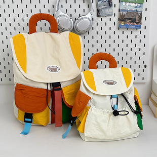 Fashionable Contrasting Color Design Backpack Large Capacity Outdoor Mountaineering Sports Backpack Junior High School Student School Bag