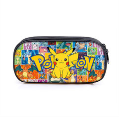Cross-border new Pikachu student pen bag polyester large capacity children's stationery pencil case Pokemon single layer pencil case