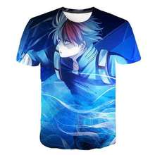 我的英雄学院 轰焦冻 3D数码印花图案 男女款T恤厂家直销外贸货源