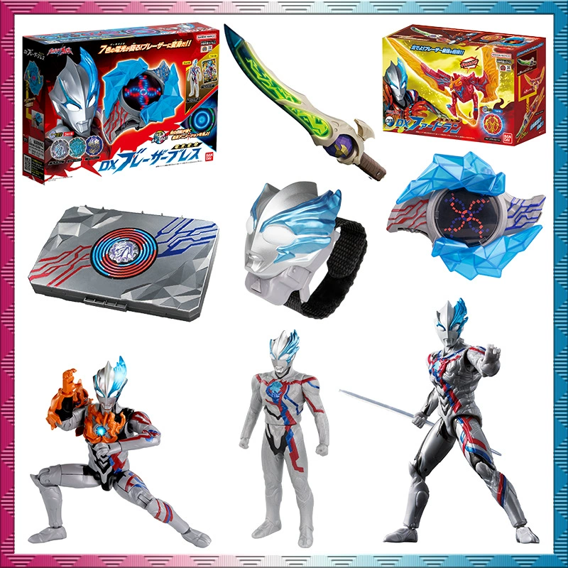 Bandai, Ultra, genuine Ultraman Tiga transformer, bracelet from soft rubber, movable minifigure, toy