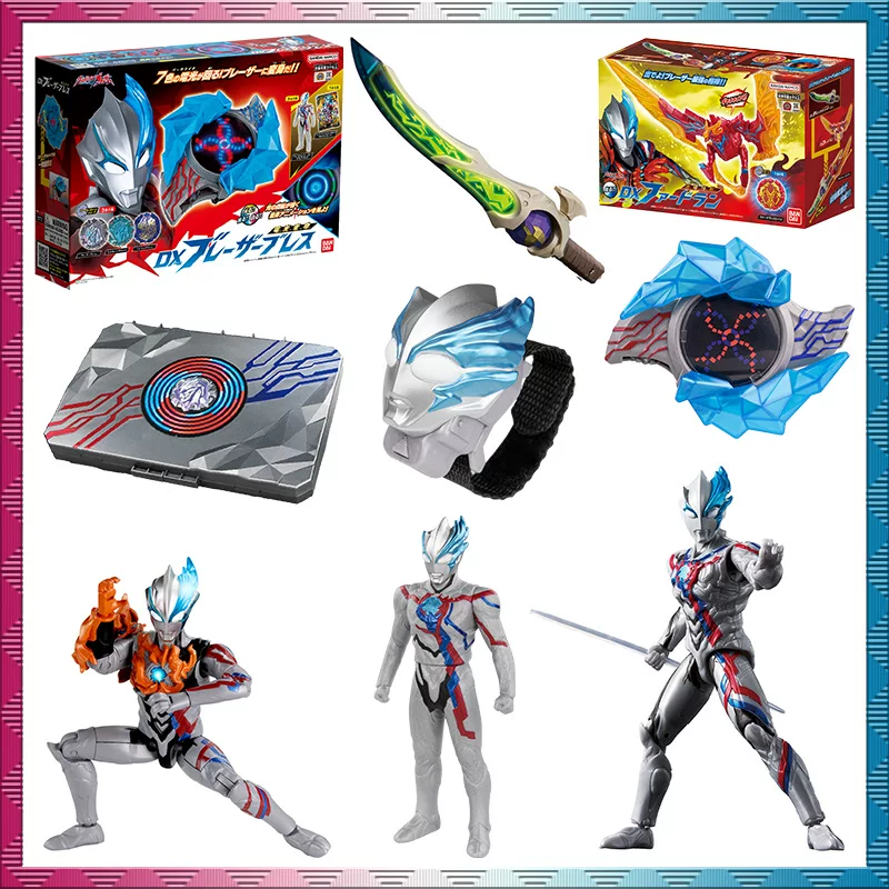 Bandai, Ultra, genuine Ultraman Tiga transformer, bracelet from soft rubber, movable minifigure, toy