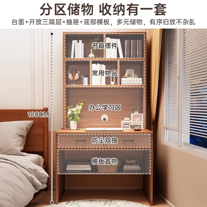 Estante de escritorio de casa pequeña, escritorio de estudio para estudiantes, escritorio de escritorio para dormitorios, escritorio estrecho de madera sólida contra la pared