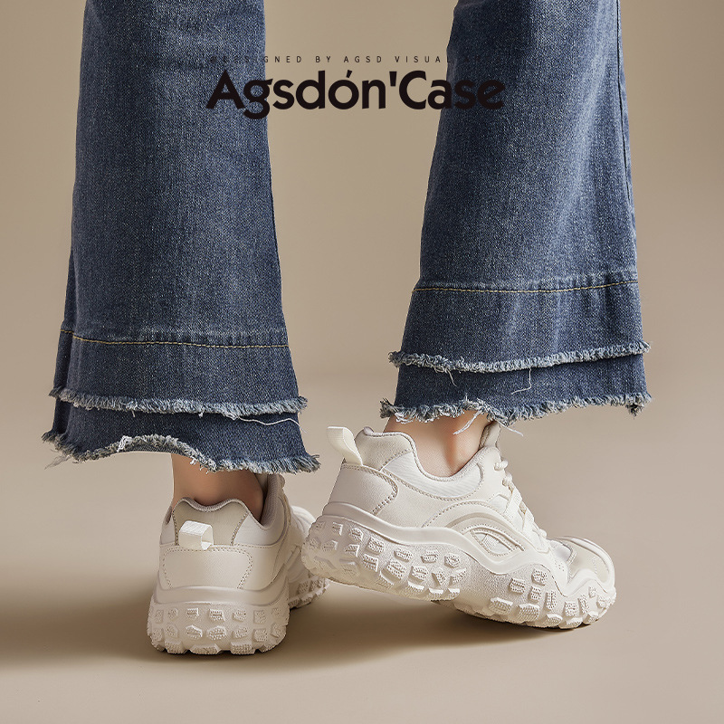 Augustion zapatos de senderismo mujer 2025 nuevo verano al aire libre ligero plataforma blanca casual zapatillas de deporte marea