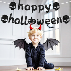 黒いアルファベットの金ネギ万聖拉花パーティー用品のシーンはハロウィンの装飾品を配置します。
