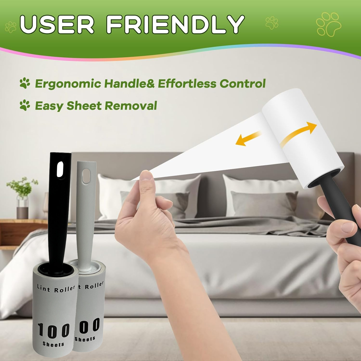 跨境热卖款宠物粘毛滚筒100撕粘毛器斜撕替换粘尘纸 衣物清洁除毛