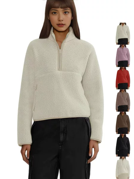 Versatile Women's Tops Casual Women's Half-Zip Loose Sweatshirt Tops for Women