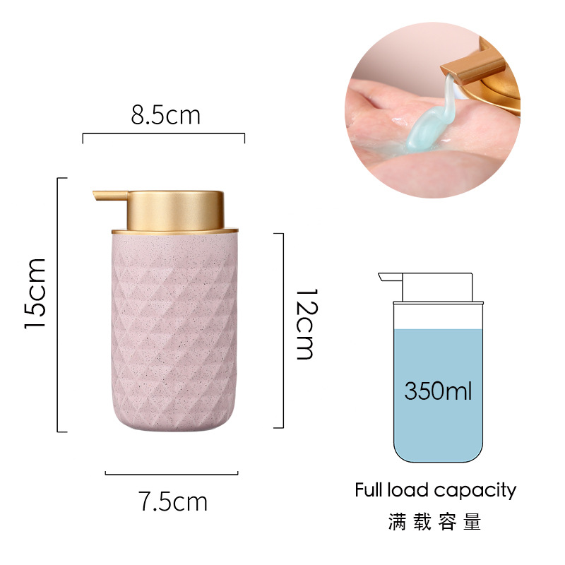 Botella de jabón de desinfectante de manos de cerámica nórdica ins viento prensado envasado baño baño gel de baño Amazon temu