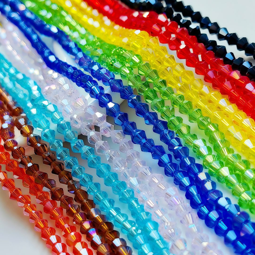 [10 pedidos mínimo] Cuentas puntiagudas de cristal Cuentas de diamante 23468mmAB Color Diy Tocado Accesorios para el cabello Zapatos Ropa Material con cuentas