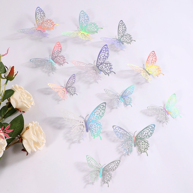 Multiple Sets of Butterfly Hollow-Out Stickers, Popular on Amazon for Export, Bedroom Decoration, Living Room Door Stickers Multiple Sets of Butterfly Hollow-Out Stickers, Popular on Amazon for Export, Bedroom Decoration, Living Room Door Stickers