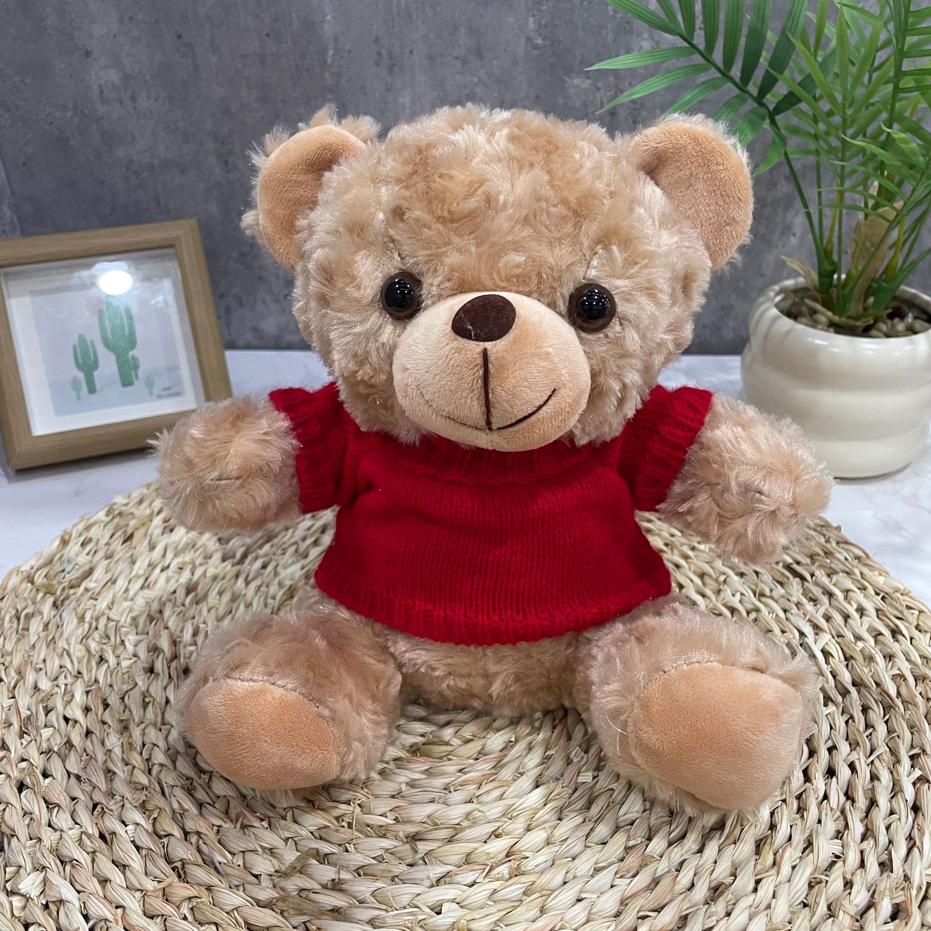 Teddy Bear se puede imprimir LOGO evento de vacaciones muñeca regalo para el hogar adornos de escritorio abrazar juguetes de peluche
