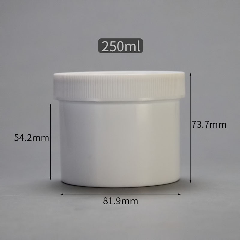 En stock botella de plástico 250ml botella de tinta de barril de plástico Cubo de pintura botella de boca ancha de plástico