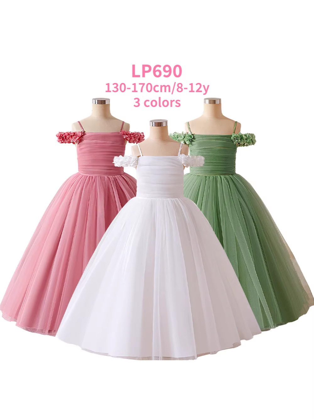 Vestido de niña transfronteriza de hombro de una palabra de piano vestido de fiesta vestido de princesa vestido de niños