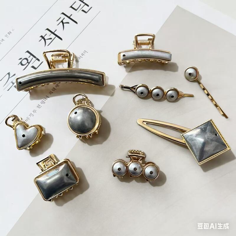 Handmade Song Brocade Hairpin DIY Accessories Claw Clip Small Side Clip Hairpin Empty Base Fabric Inlay Base Bangs Clip