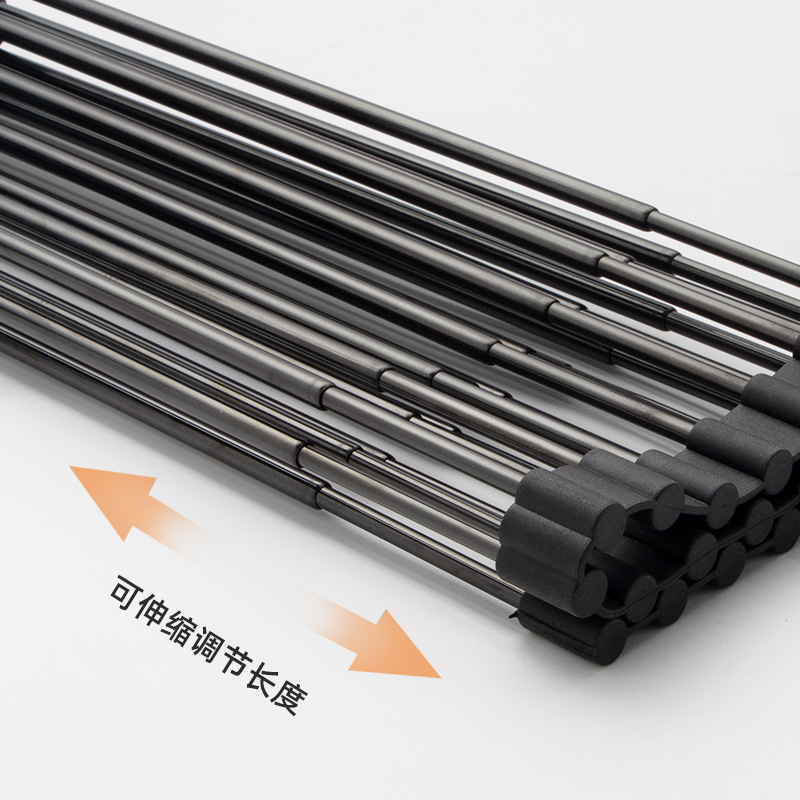 Rack de drenaje de acero inoxidable Rack de filtro de agua lavavajillas plegable Rack de platos Rack de drenaje retráctil práctico para lavar verduras