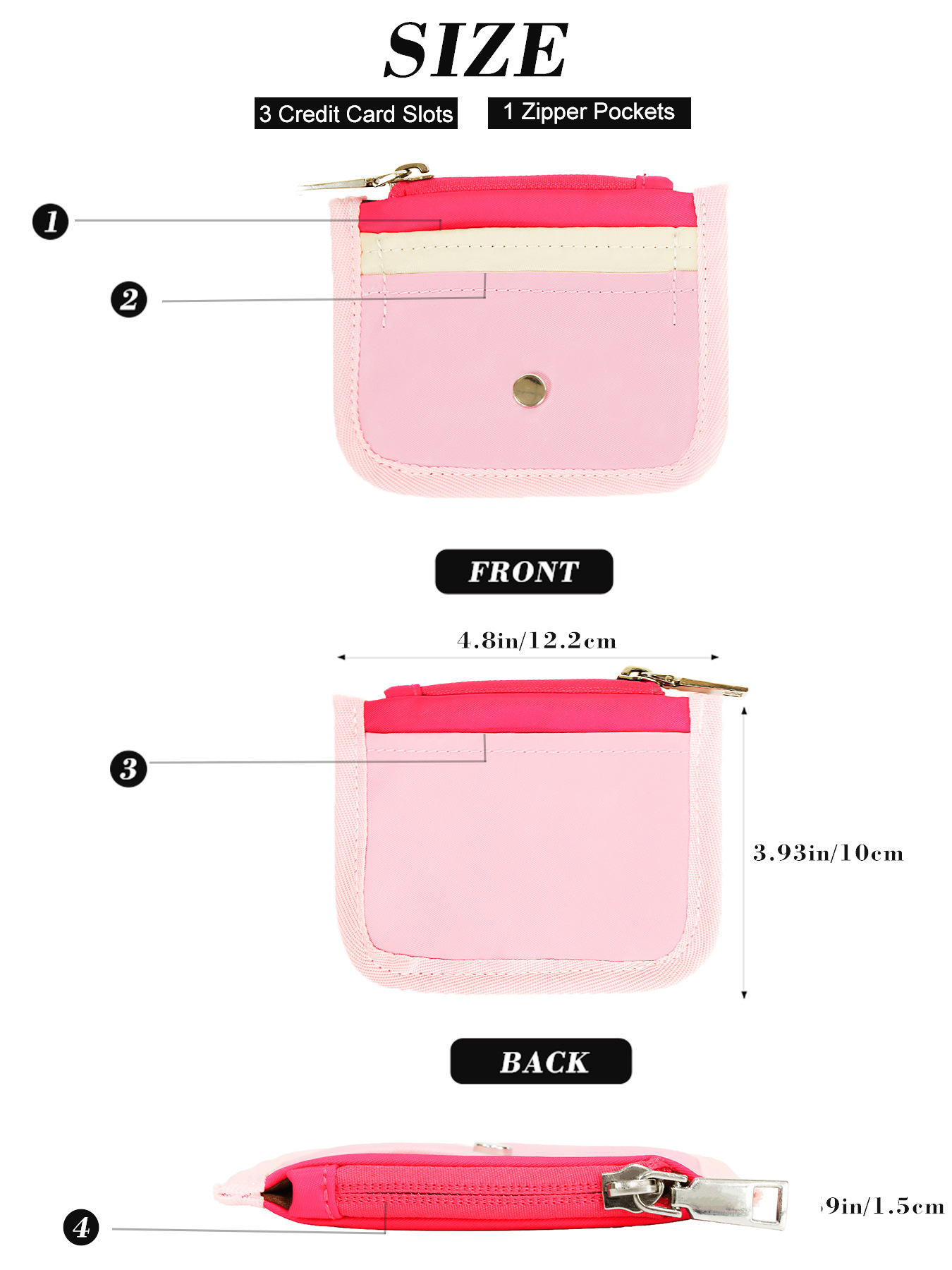 82g Weight Polyester Lining Material Zipper Closure Type Coin Purse Bags Type 1 Piece Quantity Daily Occasion Nylon Material Solid Color Pattern All Seasons Season Unisex Gender Simple Style Style Semicircle Shape Pink + White Black Black Gray Nylon Solid Color Semicircle Clutches 12