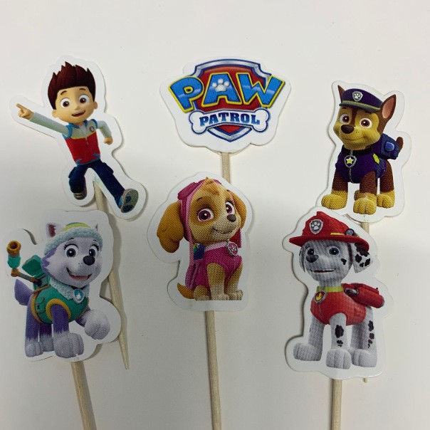 Tarjeta de palillo de dientes de papel grueso de doble cara-insertando Tarjeta de pastel de cumpleaños Decoración de Pastel de papel-insertando plug-in 24 piezas