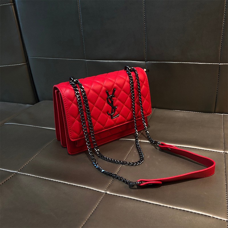 Luxury Genuine Leather Women's Handbag 2025 New Arrival Quilted Chain Crossbody Bag Fashion Versatile Small Square Bag - Thumbnail 6