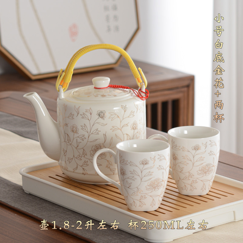 陶瓷水壶冷水壶茶壶凉水壶家用夏大凉开水壶容量玻璃装水耐高温无|undefined