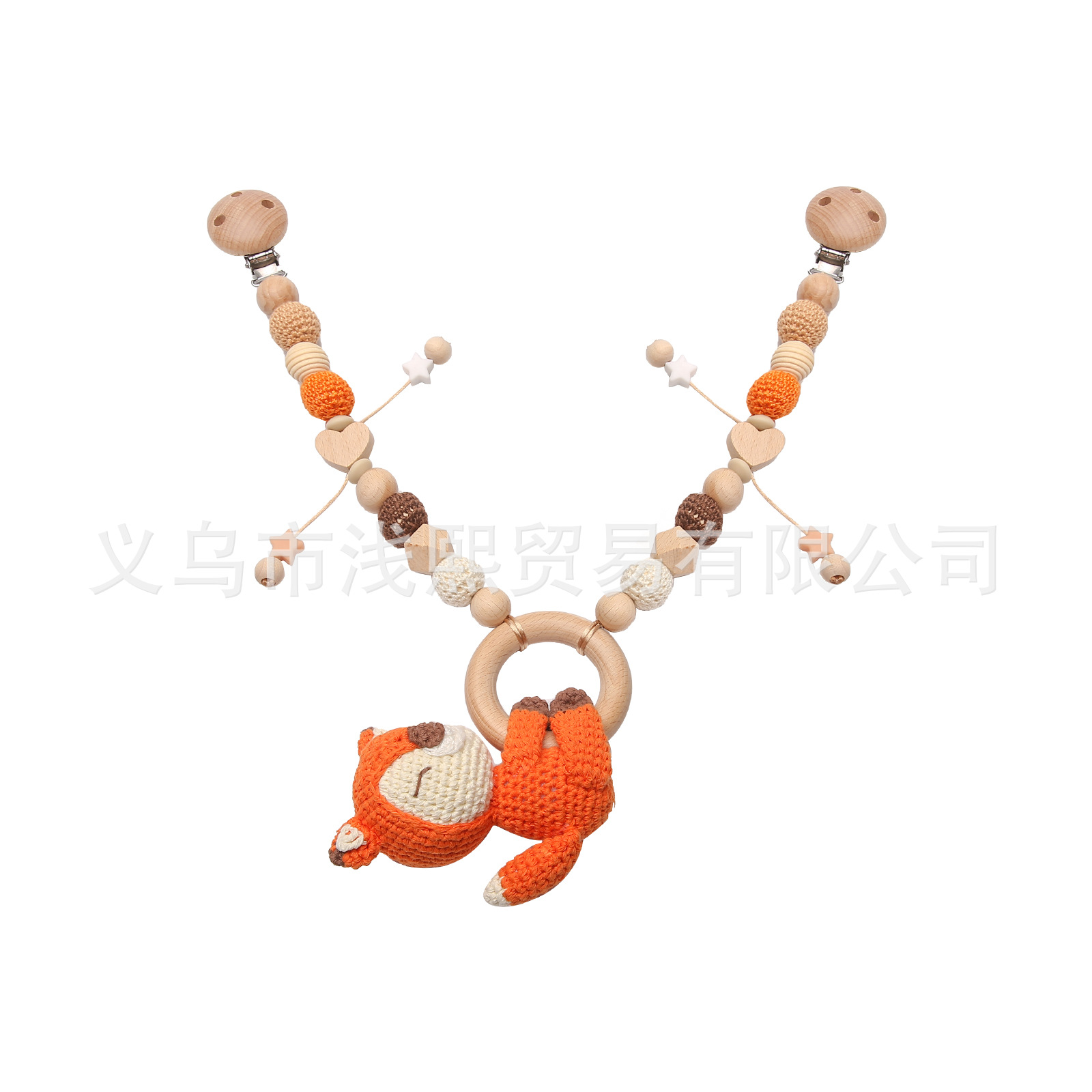 Cadena de cochecito recién nacido bebé adornos de cabecera pulsera animal hecho a mano diy chupete clip cuna cochecito cadena