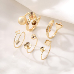 Cross-border supply of simple, personalized, fashionable and irregular ball rings with adjustable openings and niche internet celebrity rings wholesale