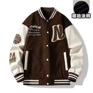 棒球服美式潮牌外套男士2023秋冬季新款情侣装宽松休闲夹克男生潮