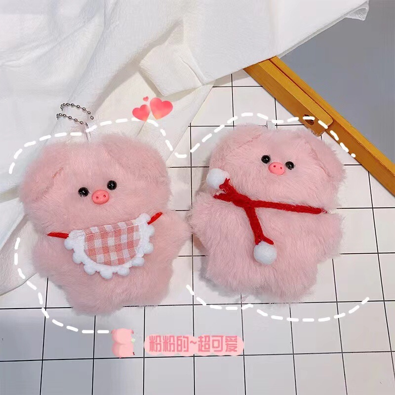 Cute Plush Piggy Pendant Keychain Star Pig Bag Pendant Plush Keychain Creative Doll Doll