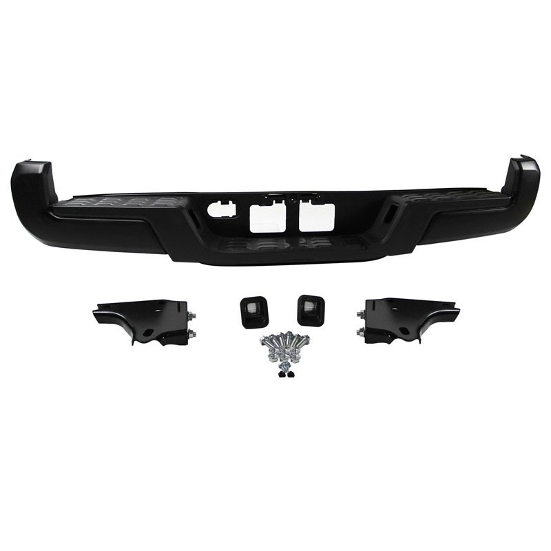 Adecuado para el parachoques trasero del Toyota Tacoma 2016-2020, modelo original negro sin perforaciones.