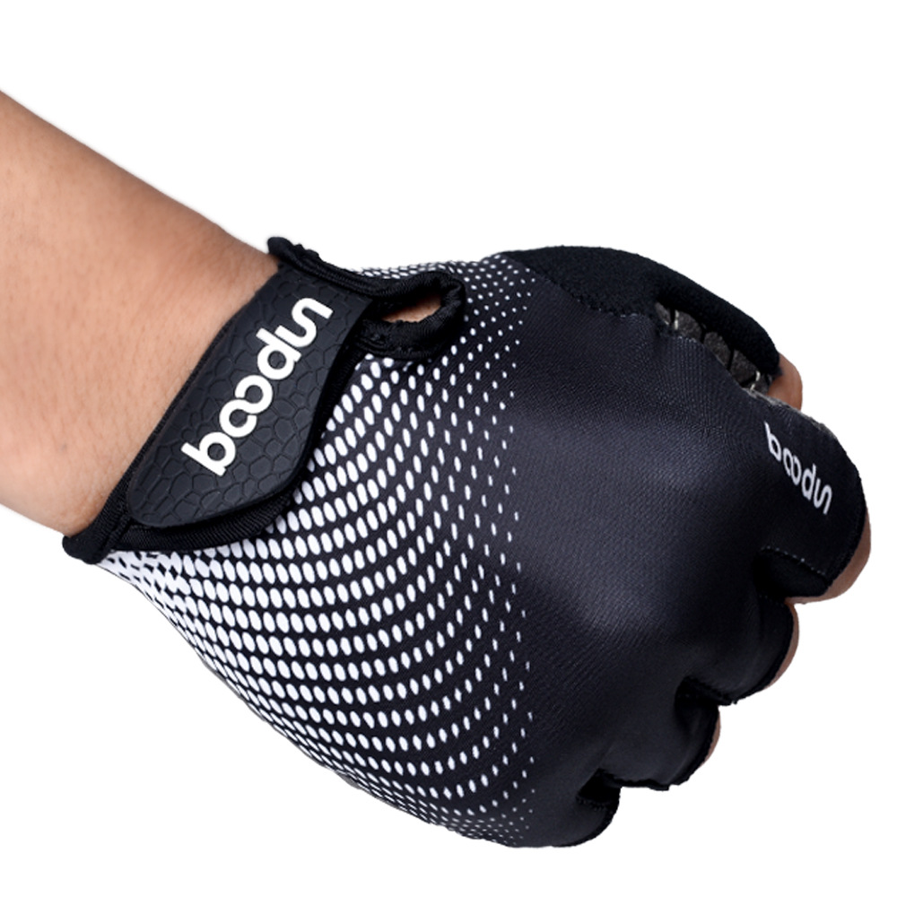 Gants de cyclisme Boodun Outdoor Half Finger Paume Silicone SBR Sports Lycra Gants de vélo_voghion.com