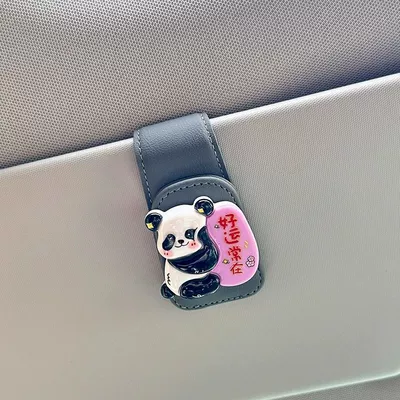 New Car Magnetic Suction, Car Glasses Clip/Bill Clip - good-luck-always-gray-glasses-clip