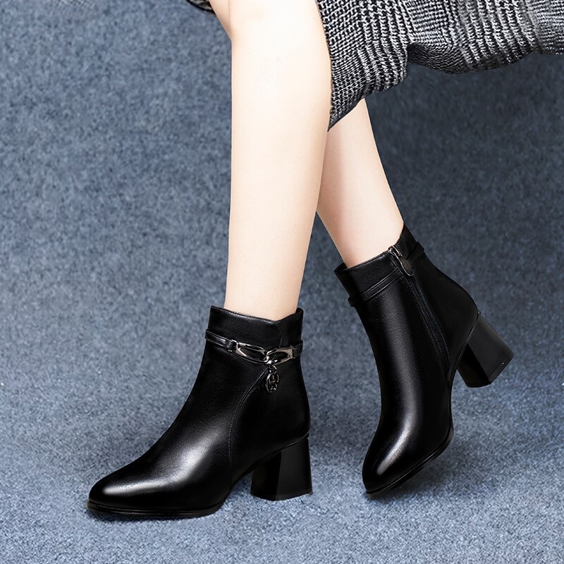 Clearance sale: Genuine leather ankle boots for women, winter Martin boots, 2026 new collection, British style, chunky heel, mid-heel women's shoes Clearance sale: Genuine leather ankle boots for women, winter Martin boots, 2026 new collection, British style, chunky heel, mid-heel women's shoes