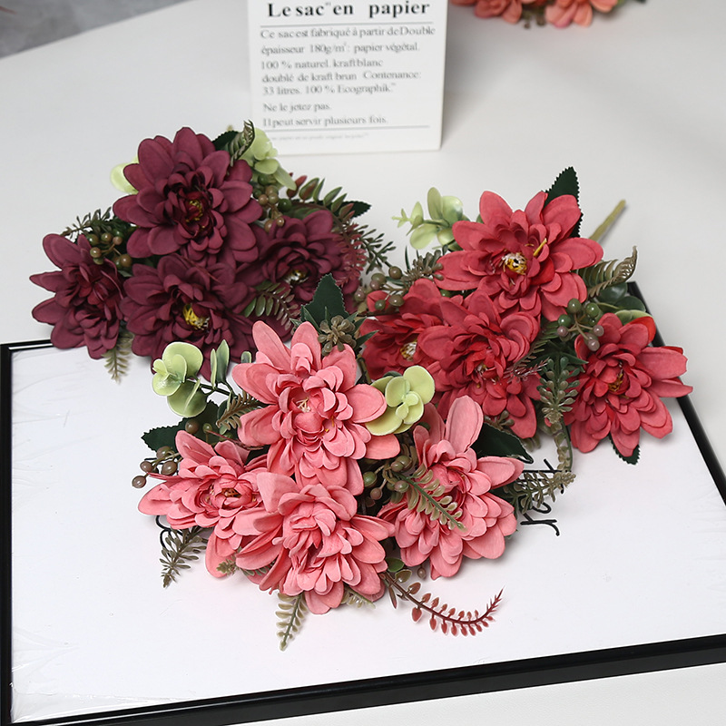 Flores de simulación coral Dalian sala de estar decoración de boda flores falsas fabricantes de props de fotografía al por mayor adornos props transfronterizos