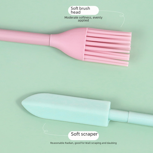 New Double-Headed Small Point Cosmetic Scoop Food-Grade Silicone Baking Tool Jam Spatula Spoon Extendable