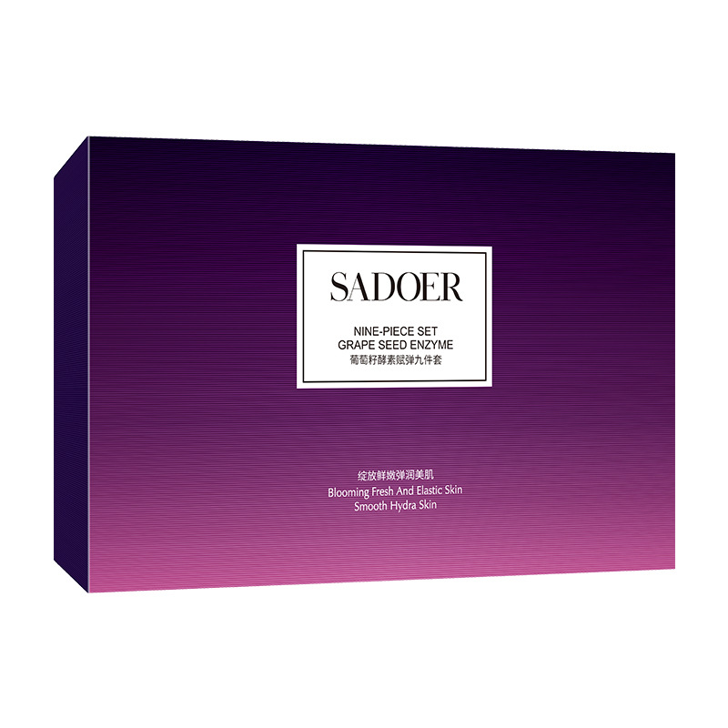 Shangduo enzima de semilla de uva luxurious humidificante set de nueve piezas para hidratar y mejorar la piel fabricante de productos de cuidado de la piel al por mayor
