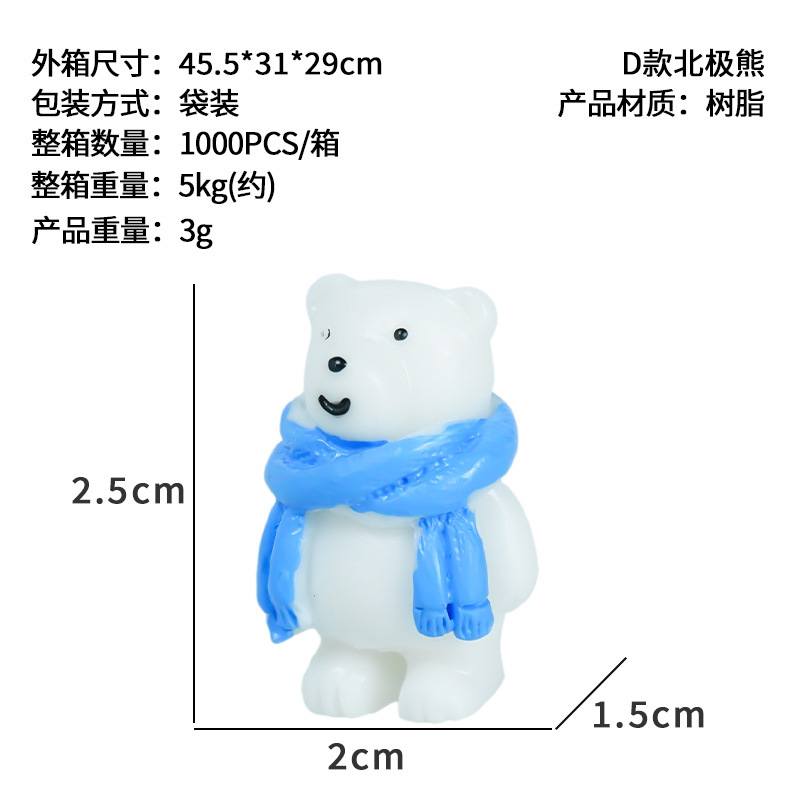 Nueva bufanda de iceberg de paisaje de nieve explosiva, muñeca de oso polar, decoración creativa de micro paisaje de bricolaje, decoración de resina