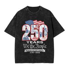 美国250周年诞辰250周年美国历史1776年2026年棉T恤流行男士T恤
