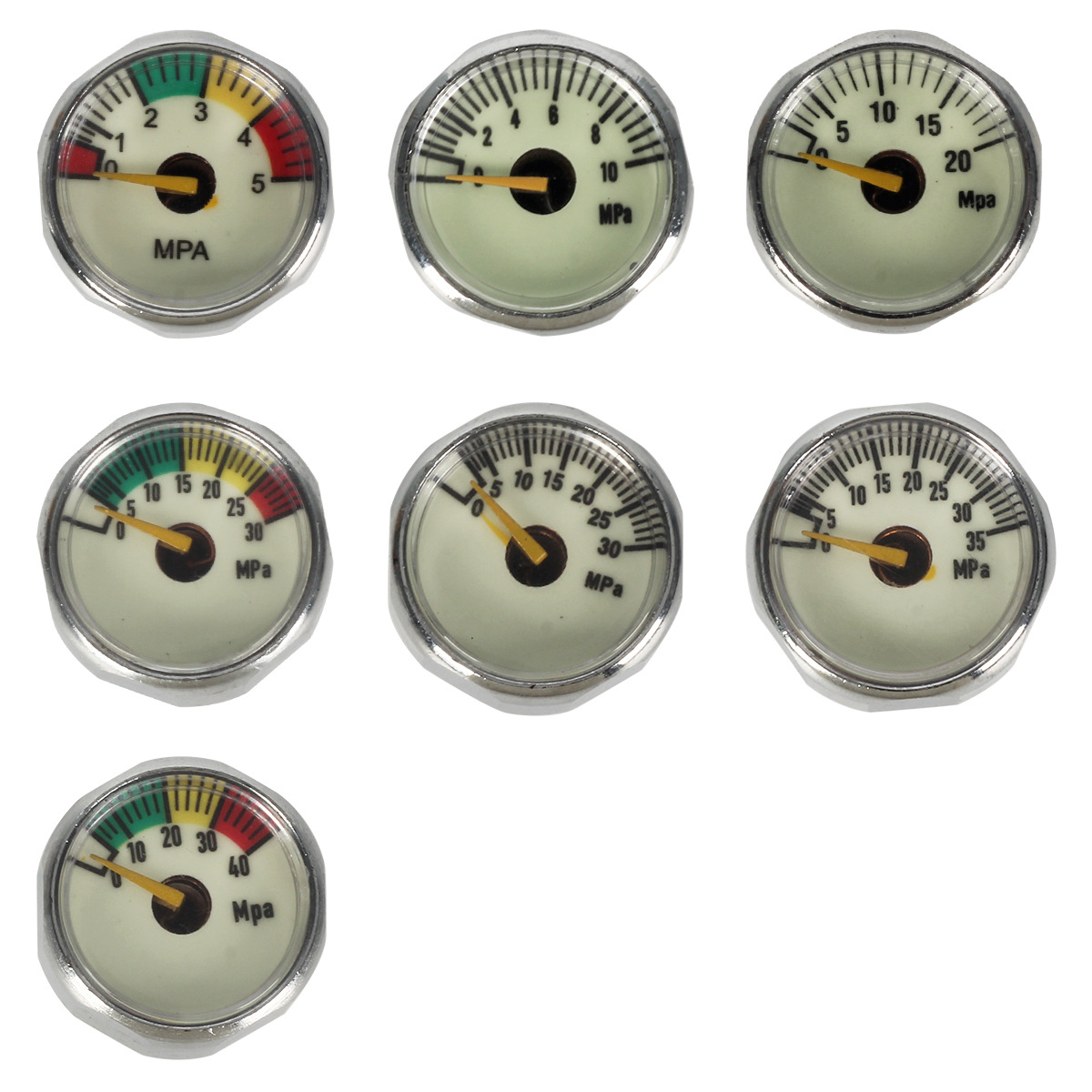 Medidor de presión constante 30mpa cilindro de alta presión bomba de aire medidor de presión pequeño M8/M10 luminoso 5/10/20/30/40mpa