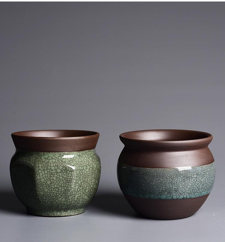 Vaso per succulente in ceramica argilla viola con crakelé_voghion.com