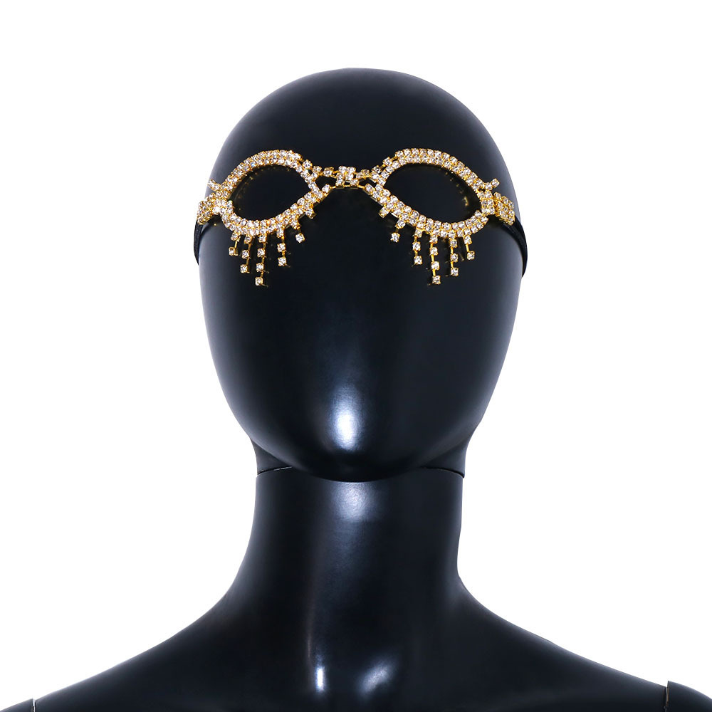 AliExpress Venta caliente rhinestone gafas cadena europea y americana bola borla cuerda elástica Cara accesorios Cara cadena image 5