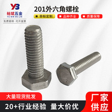 现货201不锈钢全牙外六角螺栓六角头螺丝半牙外六角螺栓加长螺丝