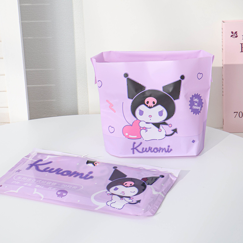 Lápiz pequeño nuevo autorizado escritorio portátil cartón de dibujos animados bolsa de basura multifuncional tipo adhesivo bolsa de basura