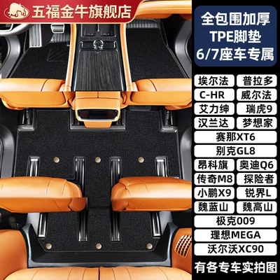 Universal Foot Pad – Blessings Golden Bull Full Surround - 67-seats-wear-resistant-king-black-upgraded-thickened-large-surround-tpe