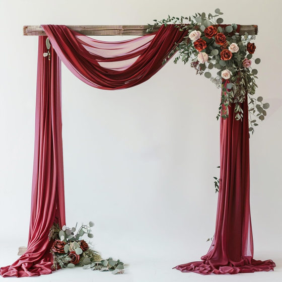 Pearlescent Veil Beauty Veil Arch Wedding Fabric Outdoor Decorative Table Runner Curtain Wedding Lawn Chiffon