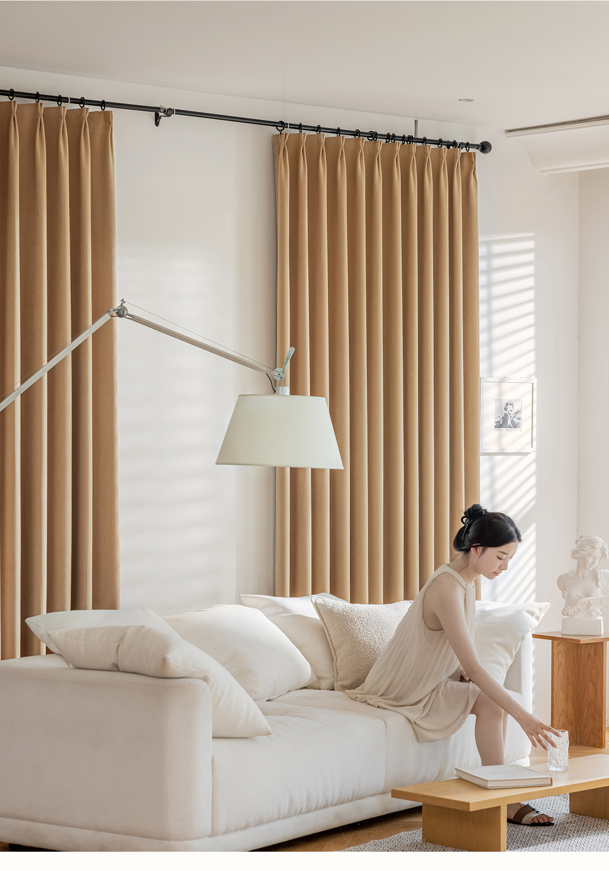 Maßgefertigte Moderne Weizenähren-Jacquard Chenille Creme Vorhänge für Wohnzimmer Esszimmer Schlafzimmer Fensterdekoration Luxuriöser Tüll Elegant – Detail 20