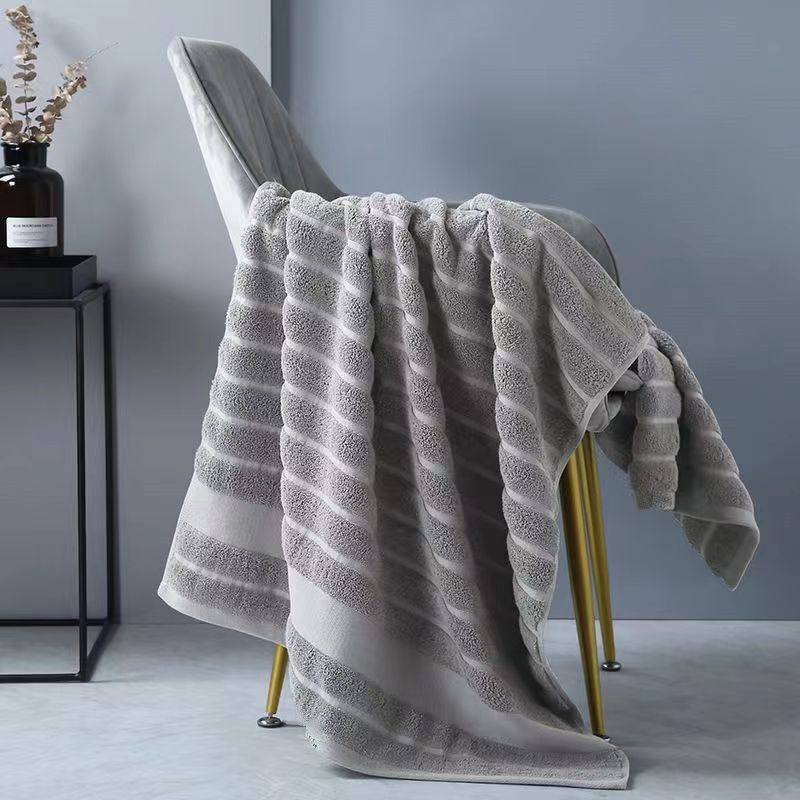 32-strand pure cotton 70*140 plain satin bath towel five-star hotel bath towel adult men's and women's household bath towel