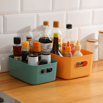 Plastic desktop Storage box small-scale Storage basket Stands Northern Europe kitchen wardrobe Debris Cosmetics snacks Sorting box