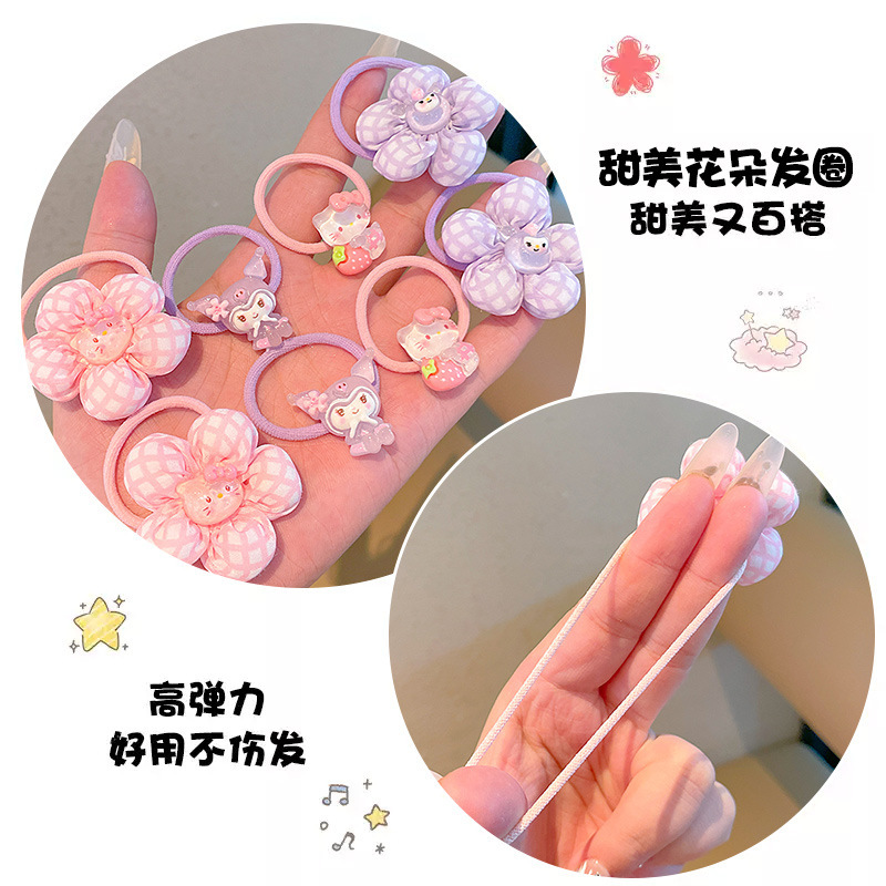 儿童卡通库洛米可爱花朵发圈发饰女童宝宝头饰小女孩皮筋发绳发饰|undefined