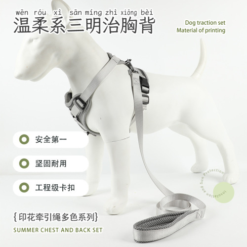Pet Harness Back Harness Chest Harness Back Vest Harness Leash Dog Leash Reflective Anti-Rope Escape Breathable for Small Dogs