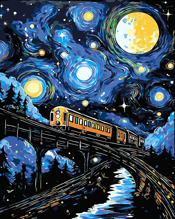 Van Gogh Starlight Castillo digital al óleo de Monet alta sensación de relleno pintura al óleo descompresión pintura artesanal Abstract