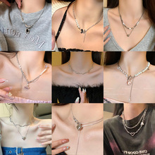 韩版甜酷风辣妹项链小众设计感朋克网红ins气质潮酷百搭毛衣链女